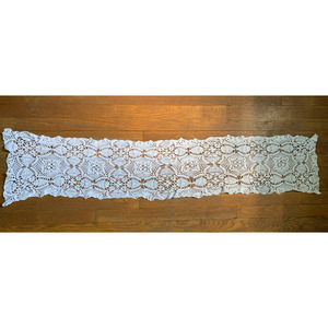 Heirloom Hand Crochet Table Runner Vintage 56" x 10"
